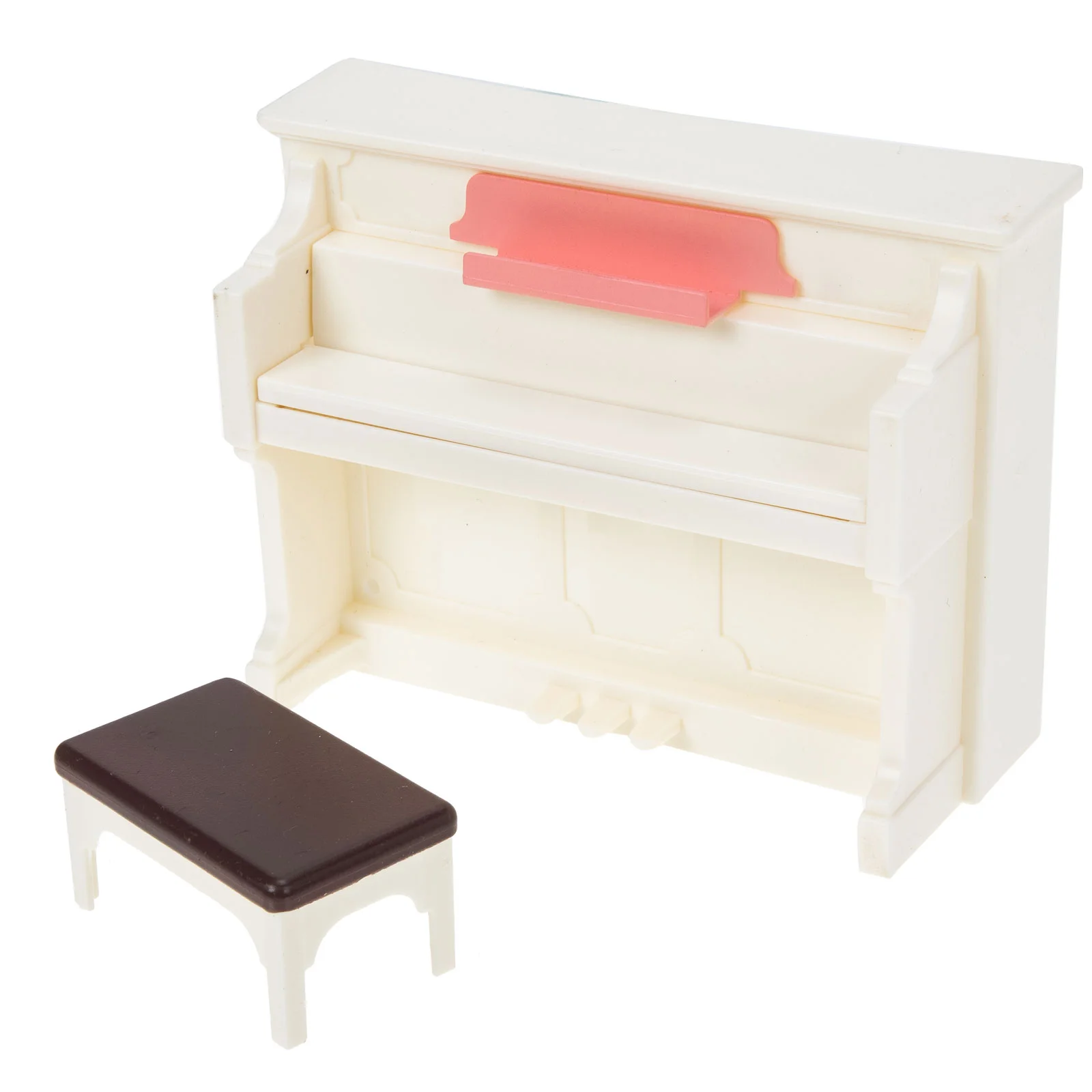 2 Sets Mini Piano Child Toy House Accessories Abs Model with Stool Baby Toys