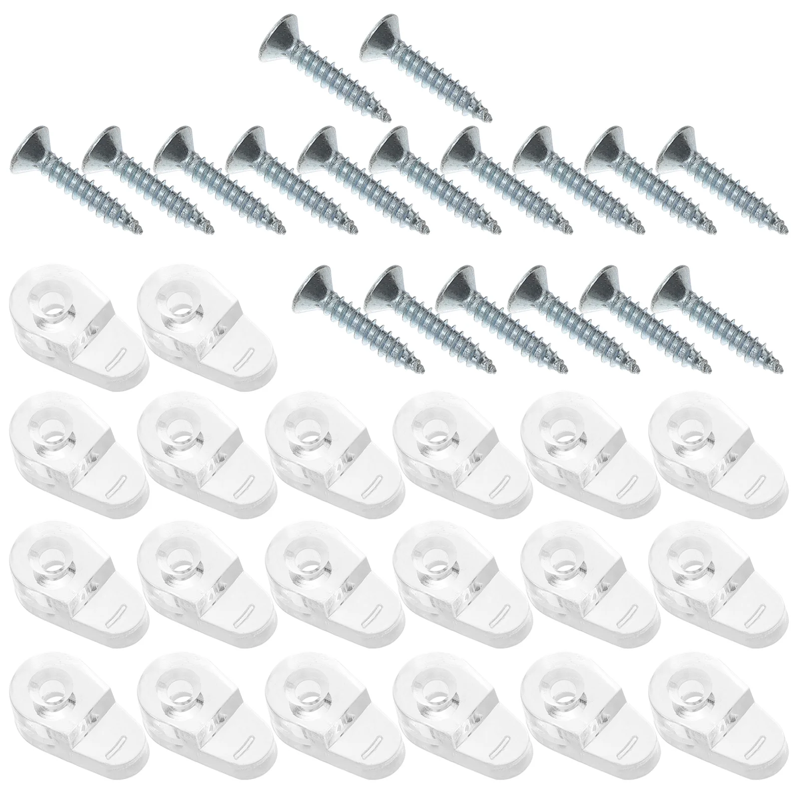 

20 Pcs Scrubber Grate Cabinet Door Glass Panel Mounting Clips Transparent Retainer for Doors