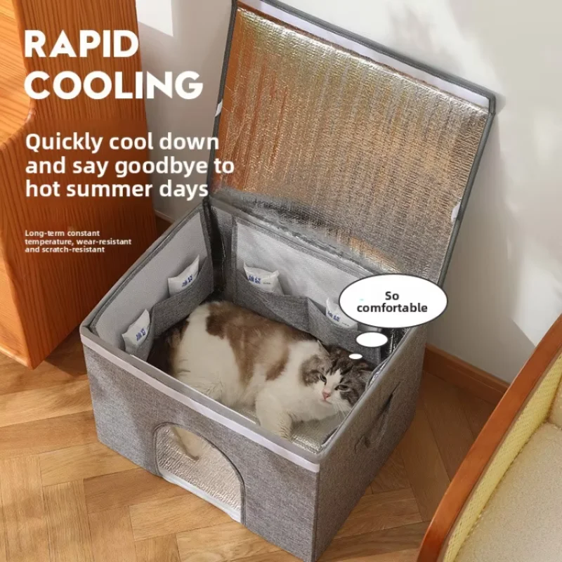 Casa refugio refrigerante plegable para gatos y perros, portátil - imagen 3
