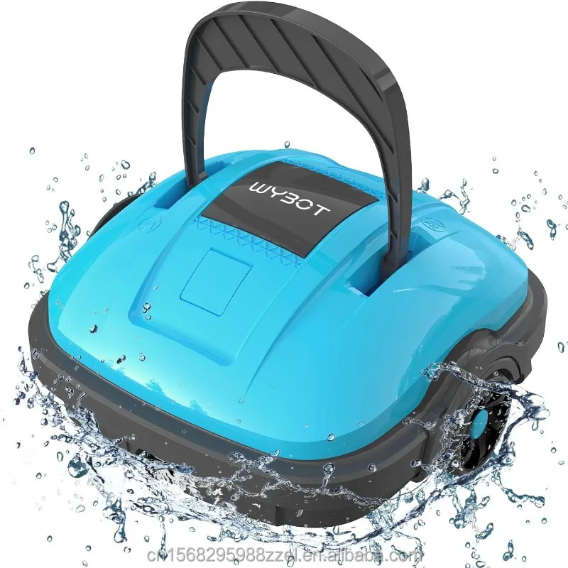 منظف حمام السباحة الآلي اللاسلكي، مكنسة حمام السباحة الأوتوماتيكية، مقاوم للماء IPX8، محرك مزدوج، تنظيف حمامات السباحة بفلتر دقيق 180 ميكرومتر