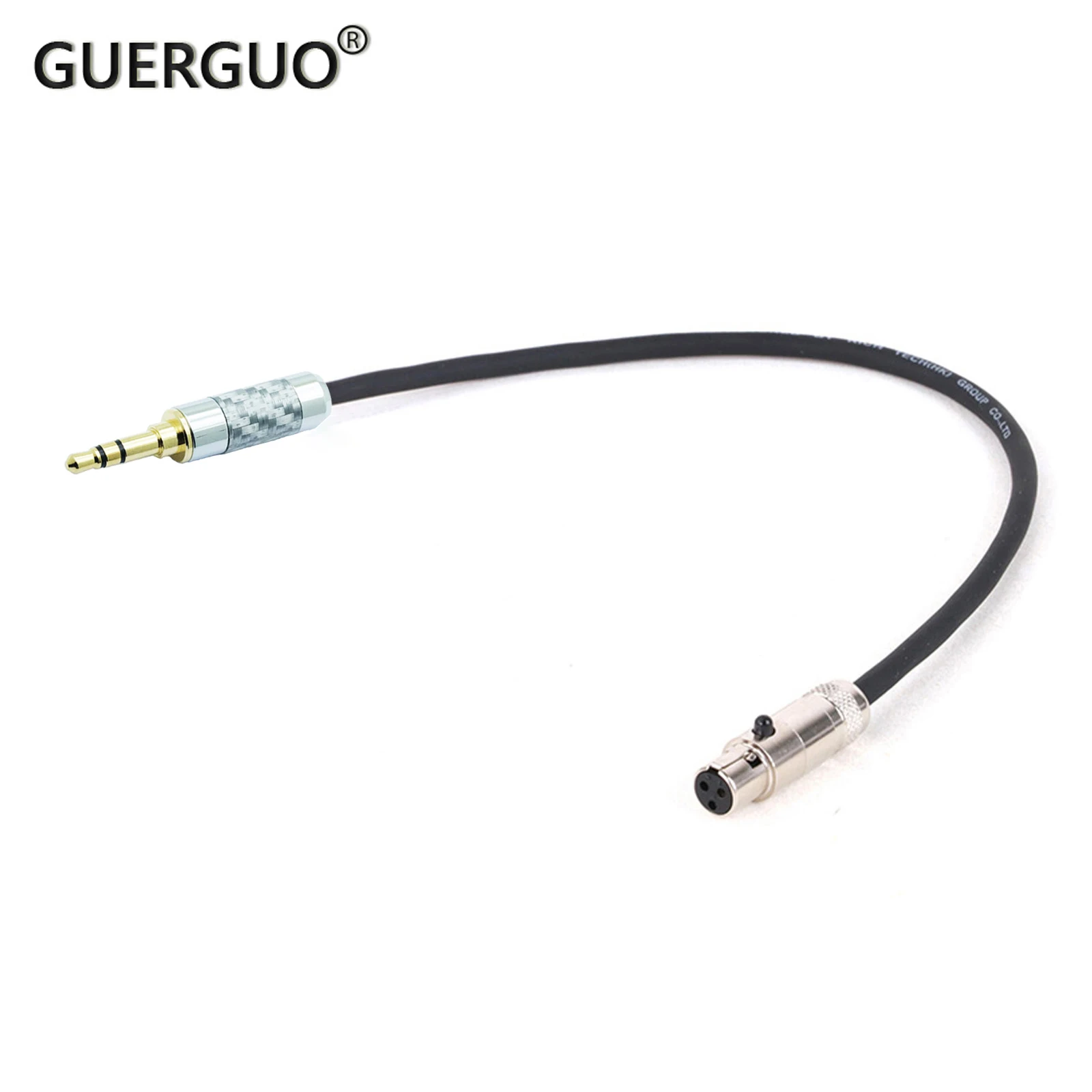 GuerGuo Jack 3,5 mm 1/8 do 3-pinowego kabla Mini XLR TRS 1/8 cala Aux Stereo męski na Mini XLR żeński kabel adaptera audio do AKG K550