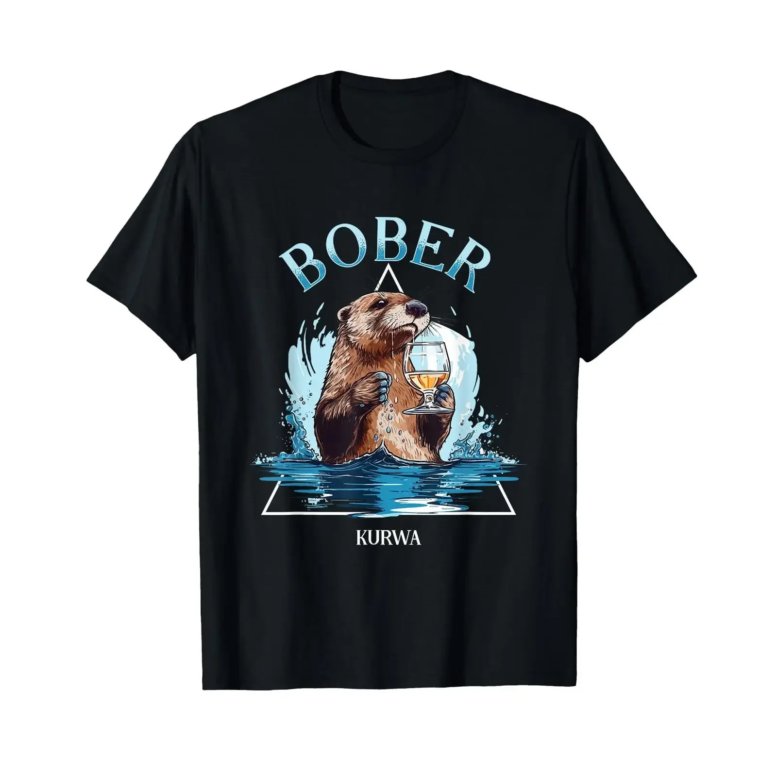 Funny Bober Beer Drinking Beaver Lovers Bobr Meme T Shirt vintage Washed Stretched streetwear graphic Casual Comfortable Unisex