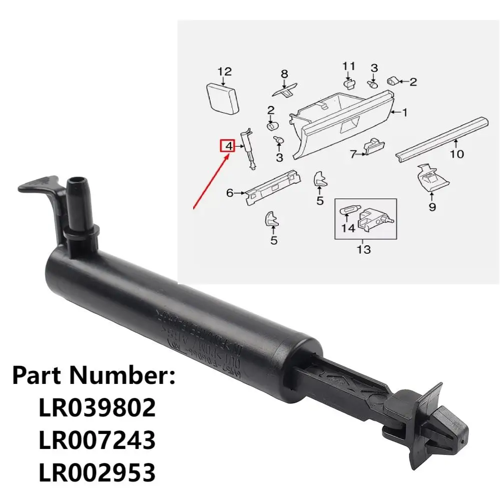 Amortecedor de caixa de luvas lr007243 lr002953, lr039802, amortecedor de braço hidráulico para land rover freelander 2 2006-2014