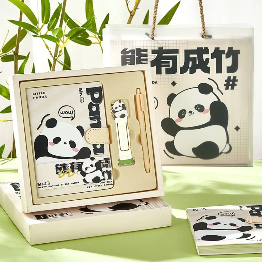 with Bookmark Panda Handbook Set Soft Paper Magnetic Buckle Notebook Creative Multifunction Sinicism Notebook Daily Planner