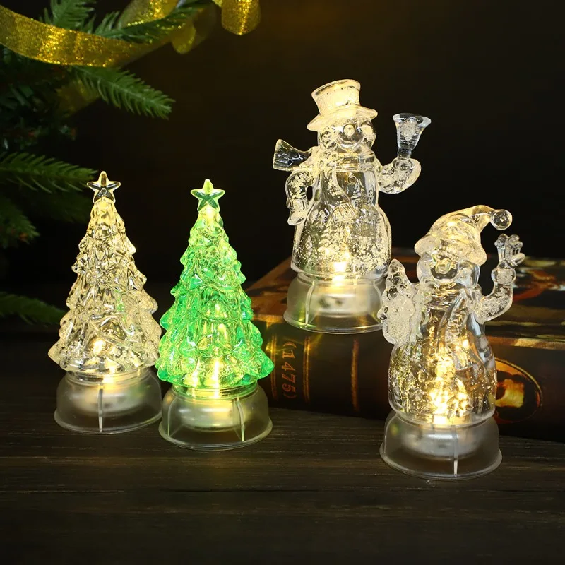 

Новый креативный рождественский подарок, украшение, атмосферный свет, акриловая рождественская елка, светящийся орнамент, настольный рождественский ночник