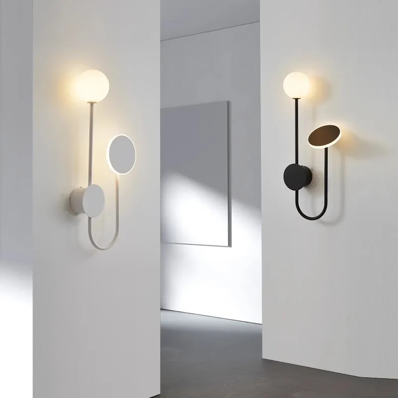 

Postmodern minimalist acrylic round tube wall lamp living room background wall corridor bedroom bedside lamp Home Decoration