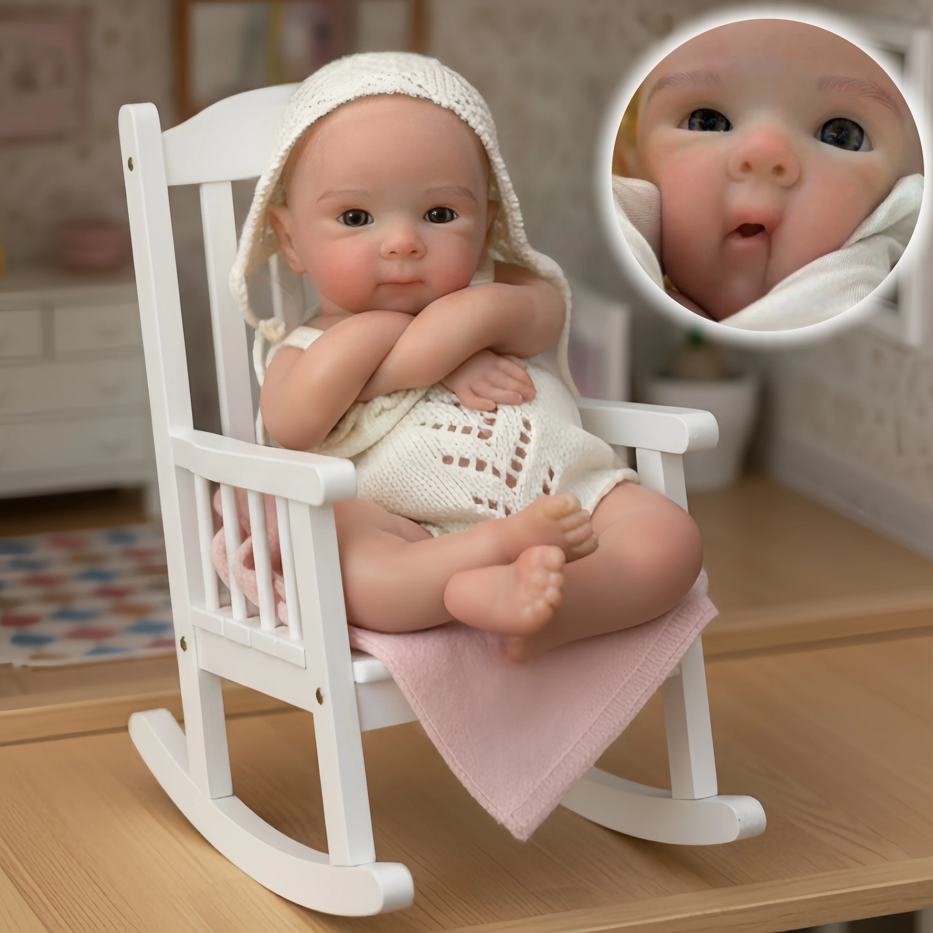 AnjoDoll 2 sets Kleding 13 Inch Open Mond Bettie Bebe Meisje Wasbaar Geschilderd Pasgeboren Siliconen Pop Speelgoed reborn de siliconen