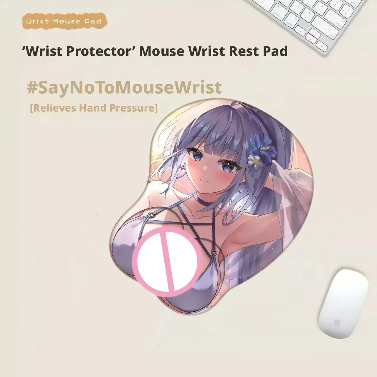 

Эргономичная силиконовая подставка для запястья 3D, нескользящий коврик для мыши, милая мультяшная аниме-подушка для запястья, удобный аксессуар для компьютерного игрового стола