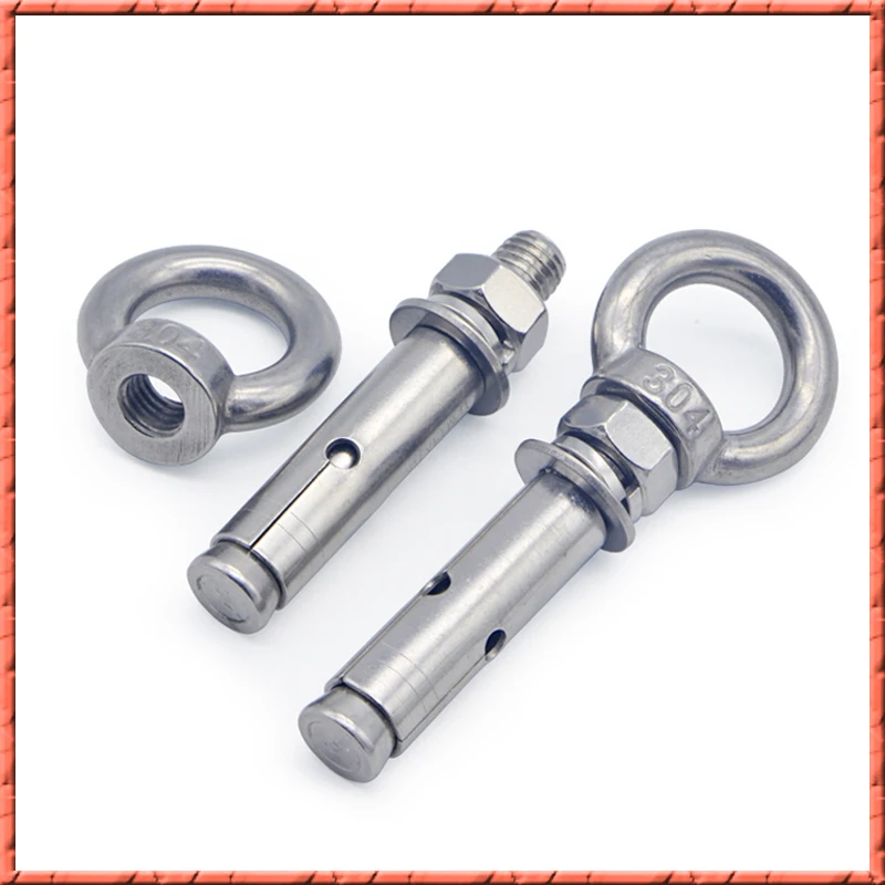 304 Stainless Steel Lifting Ring Expansion Hook Screw M6 M8 M10 M12 Water Heater Swing Bolt for Plumbing And HVAC