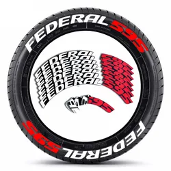 Car Styling Tire Letters Sticker for FEDERAL 595 Wheel Tires Lettering Decorative Decals Pvc Waterproof Motorcycle Stickers