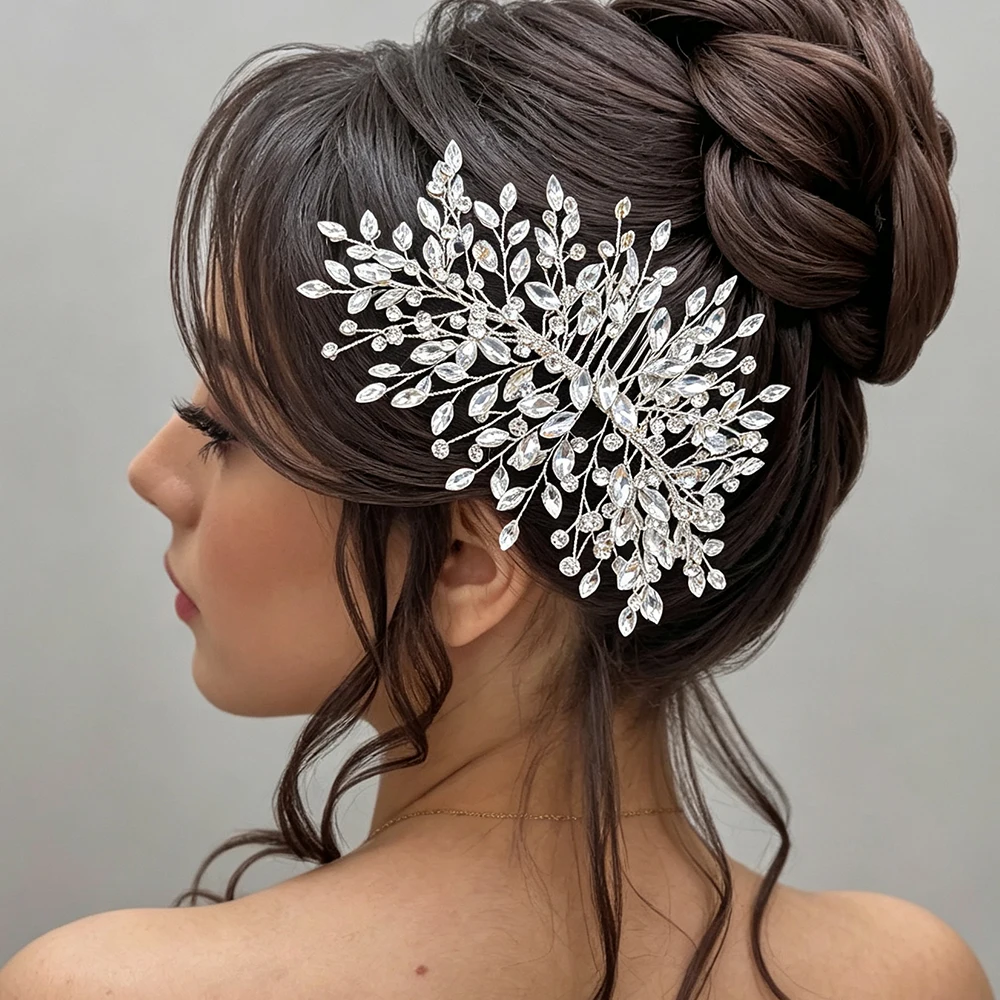 DZ346 Handmade Crystal Headpiece Wedding Tiaras Bridal Headwear Party Hair Jewelry Bridal Hair Accessories For Bride Party