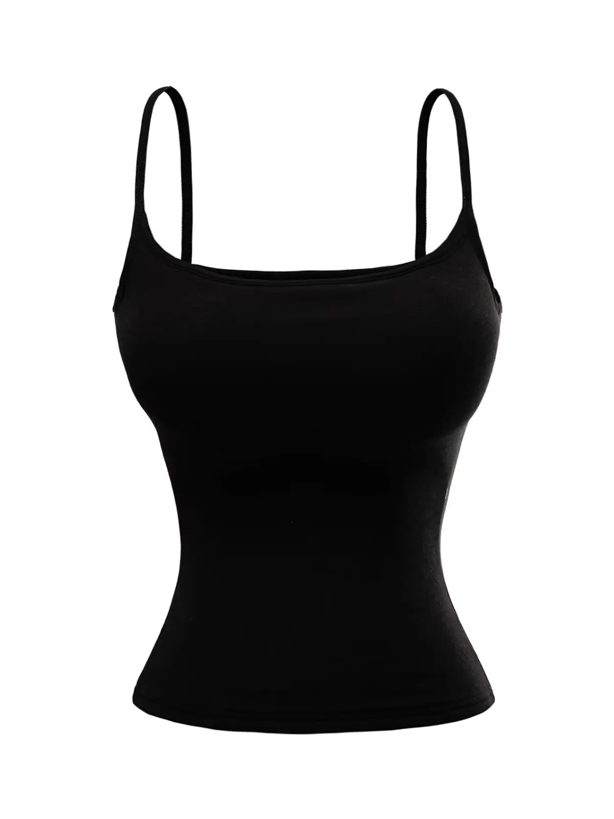 Women's Pure Desire Style Vest Top with Chest Pad Cover Side Breast Elastic Close Fit Short Length High Elasticity U-Neckline