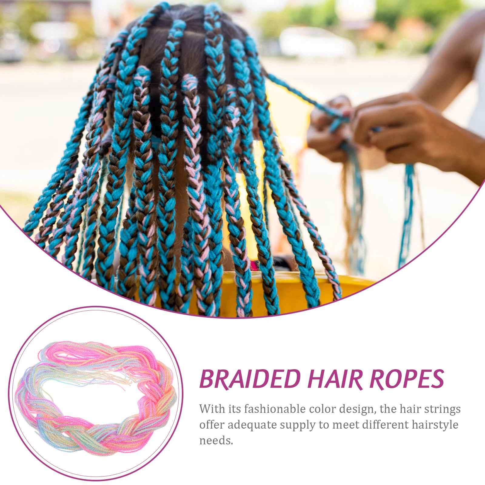 

30 Pcs Braided Hair Color Rope Reusable Ropes Accessories for Sports Braiding Thread String Tie Man