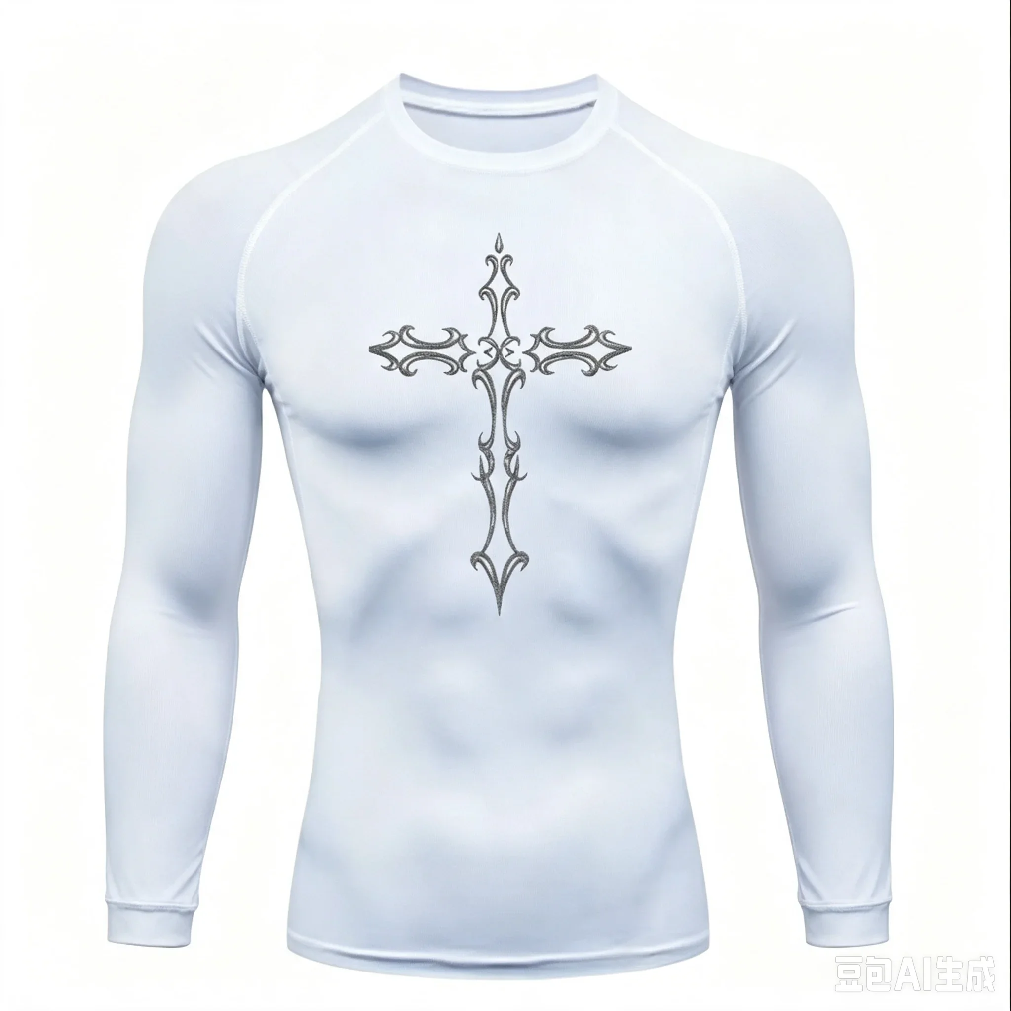 2026 Vintage Cross Print Men's Sports T-shirt Training Fitness Compression Shirt Gothic Pattern Sport T-Shirts Gym Fitness Tees