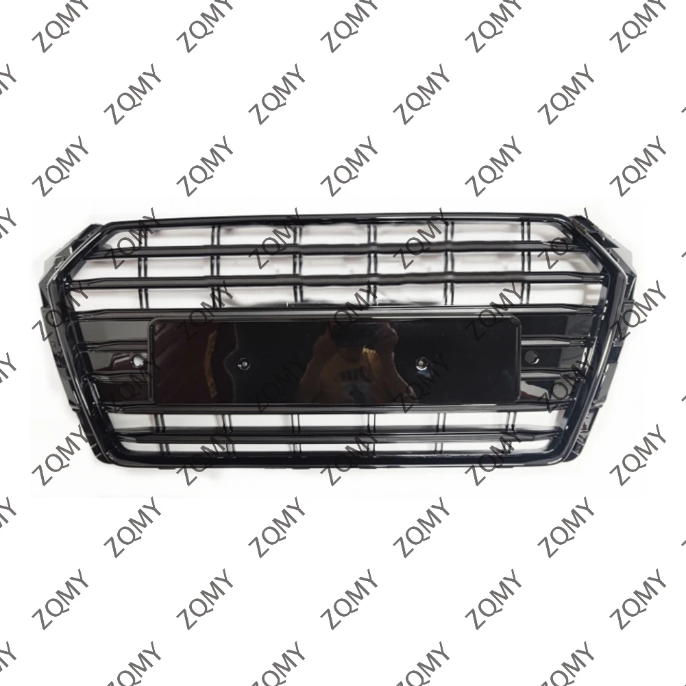 With/Logo For Audi A4/A4L 2017 2018 2019 Car Front Bumper Grille Centre Panel Styling Upper Grill (Modify S4 style)