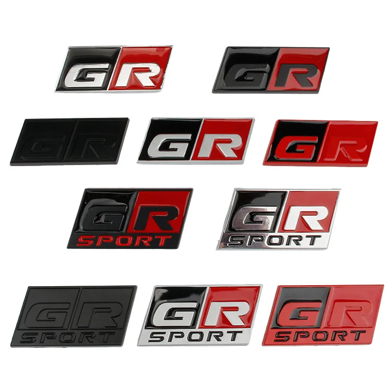 

3D Metal GR Sport Logo Car Grill Badge Emblem Decals Sticker For Toyota Corolla Camry Sienna Prius RAV4 CHR Yaris Hilux Auris 86