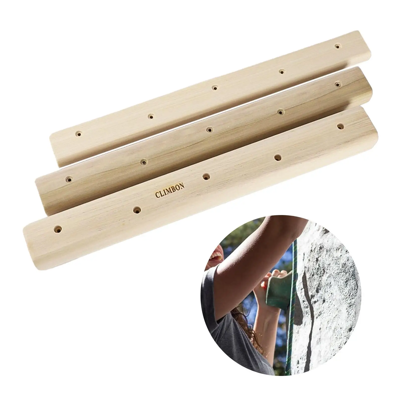 3x Wooden Rock Climbing Holds Climbing Fingerboard Portable Rock Wall Holds