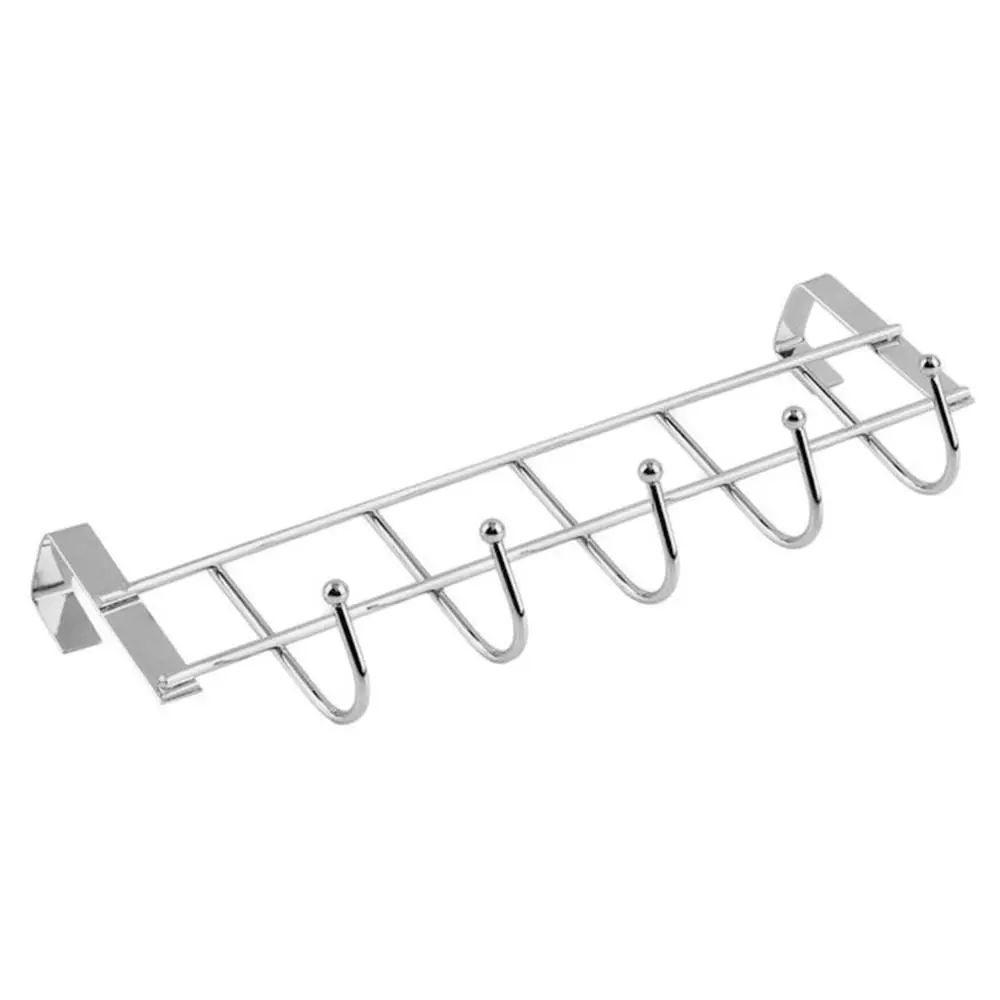 Convenient Stainless Steel Good Load-Bearing Bathroom Organizer 5 Hooks Rack Towel Hanger Rack Door Hook