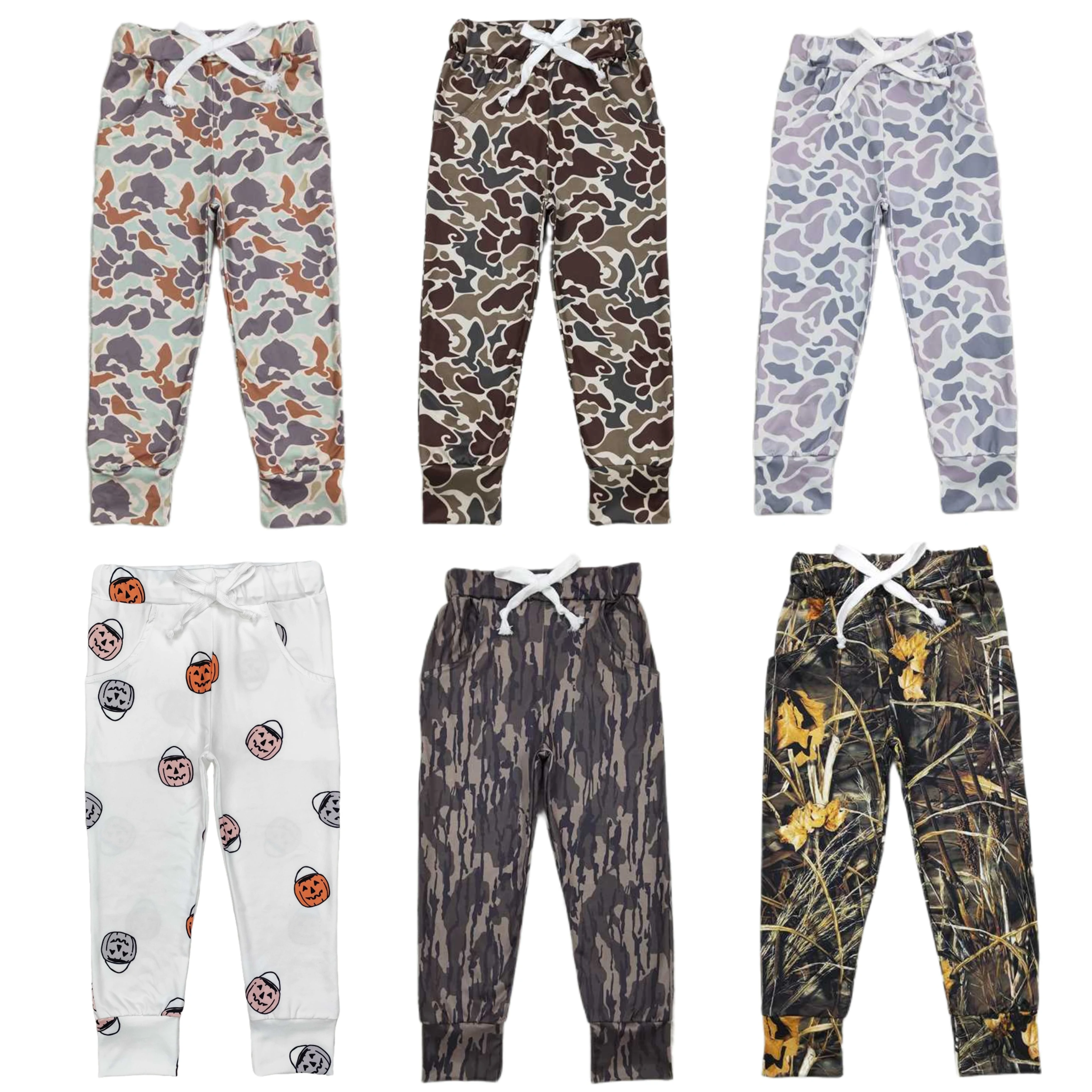 

Wholesale Infant Baby Boy Camo Halloween Pumpkin Trousers Toddler Spring Fall Children Clothes Kids Pocket Pants Clothing