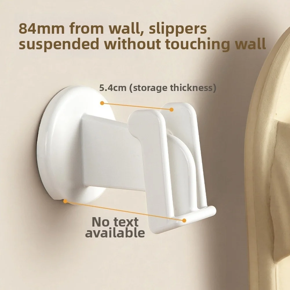 Slipper Rack Wall Mounted No Drill Installation Waterproof for Bathroom Flip Flops Storage PET ABS Material White