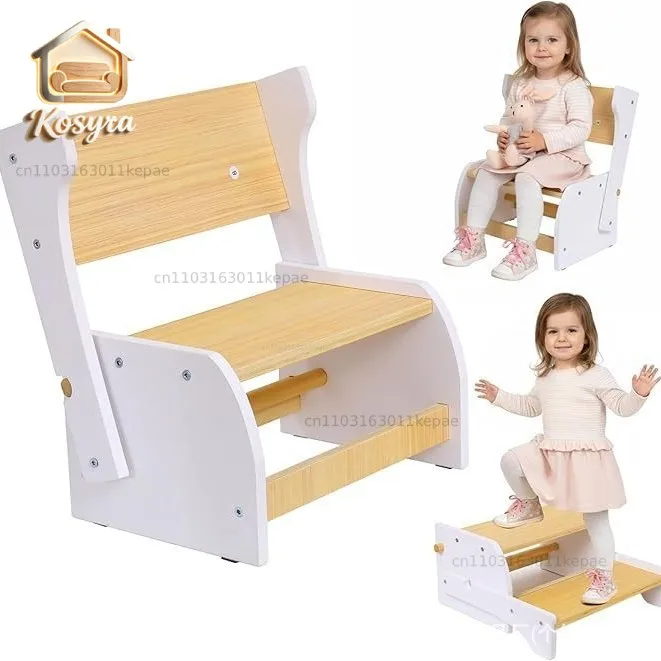 

Cross-border ladder stool Solid wood hand washing step Washing table Foot stool Climbing stool Baby up and down bed steps