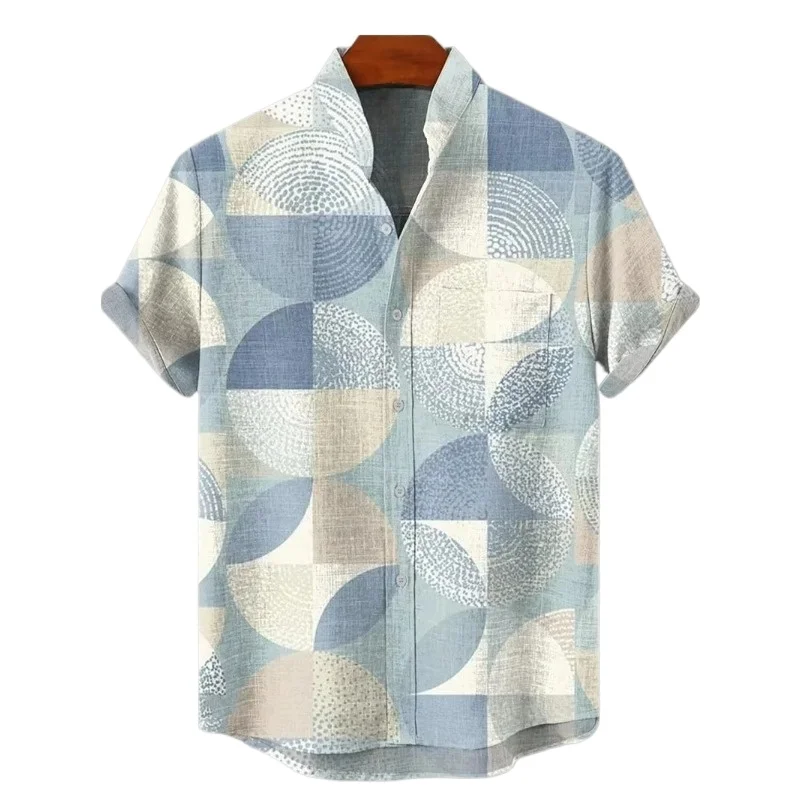 

Vintage Men's Shirt 3D Printed Shirt Men's Casual Short Sleeved Top Fashionable Men's Lapel Button Shirt