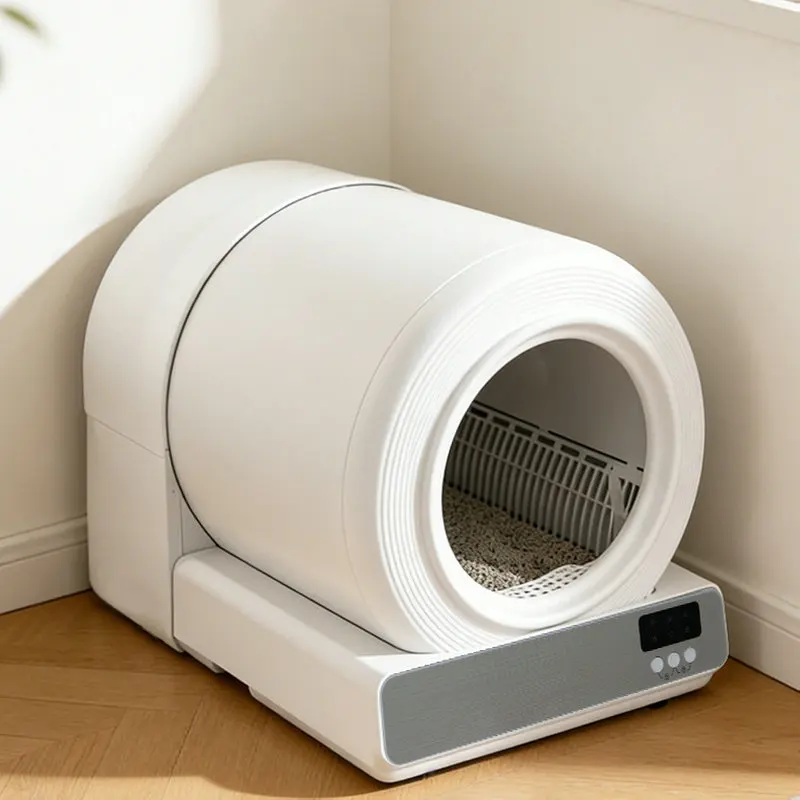Multi functional button design circular automatic deodorizing cat litter box, new 71 cm large capacity intelligent cat toilet