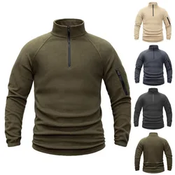 Men's Tactical Fleece Jackets Military Clothes Warm Jackets Zippers Pullover Men Windproof Thermal Hiking Sweatshirt Thick Coats