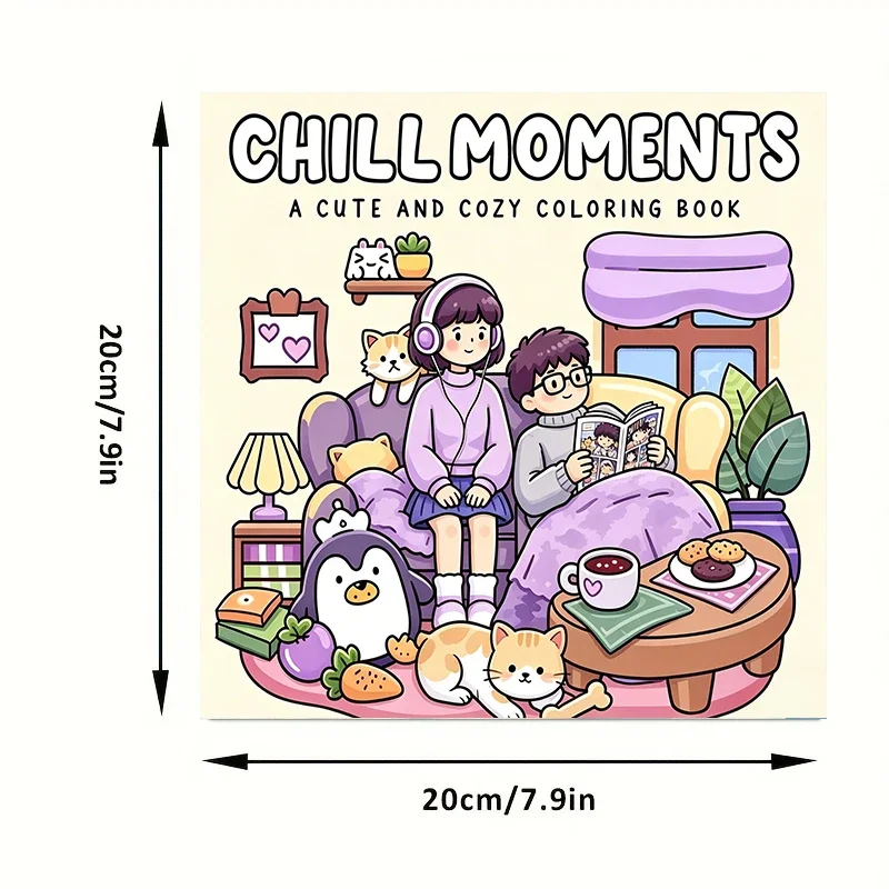 CHILL MOMENTS Bold-Easy Patterns Coloring Book for Adult Cute Drawing Book Perfect Gift for Birthday Back to School Art Supplies
