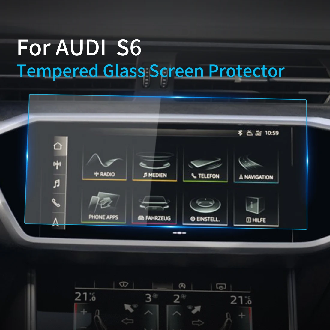 For Audi S6 2023 Screen Protector Tempered Glass Protective Film Carplay Panel Media Video Car Vehicle Interior Accessories