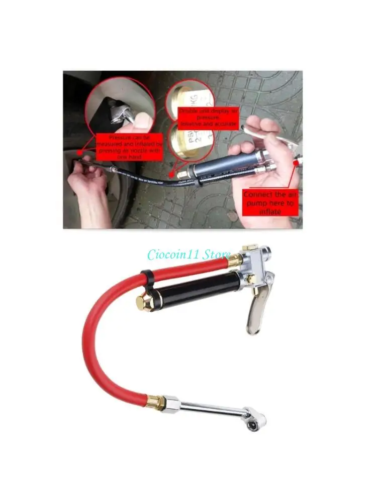 Y1UB Handheld Auto Tire Pressure Gauge For Air Compressor Car Motorcycle SUV Inflator Pump Tire Repair Tool
