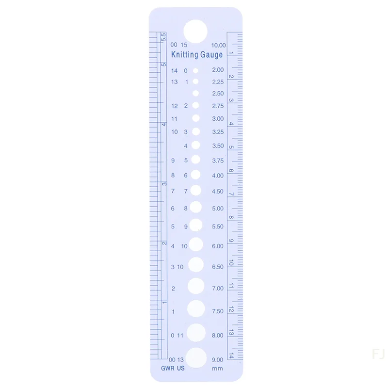 

[YU]2-10mm Sew Ruler Tools Knitting Needle Gauge Inch cm Ruler Measure Sewing Tools