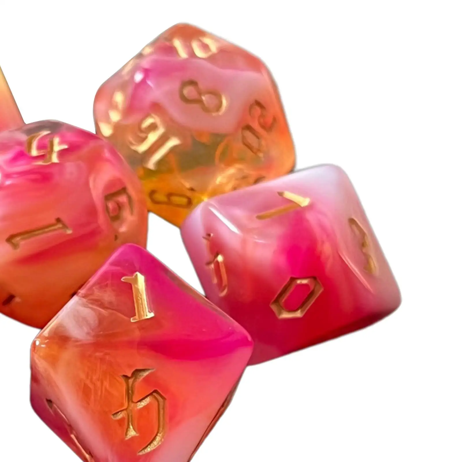 مجموعة نردات متعددة السطوح مزدوجة الألوان دعائم تعليمية متينة من الأكريليك لألعاب الطاولة وتعلم الرياضيات #5