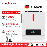 ECGSOLAX 6.2KW 4.2KW Solar Hybrid inverter 24V 48V 220V Off-grid Hybrid Solar Inverter With 120A MPPT Solar Charging Controller