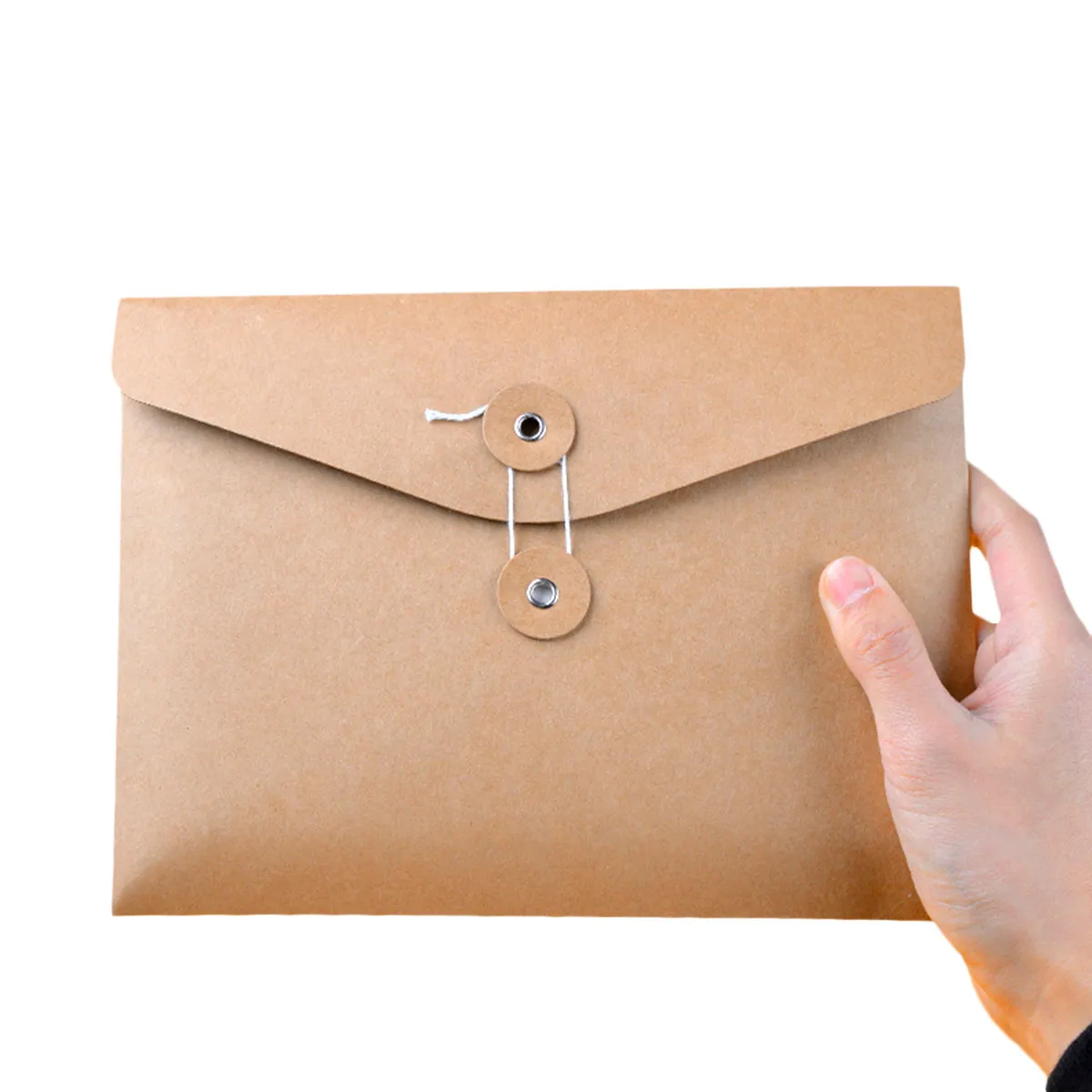 

10Pcs Kraft Paper File Bag A5 Horizontal Document Pouch for Office School Travel Home Park Train Organizer Portfolio Set Notes