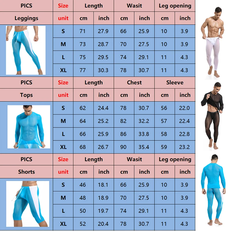 Men Breathable Mesh Tights T-Shirt Sport Wear Leggings Summer Sexy Compression Pants Fitness Running Tights Gym Training Shorts