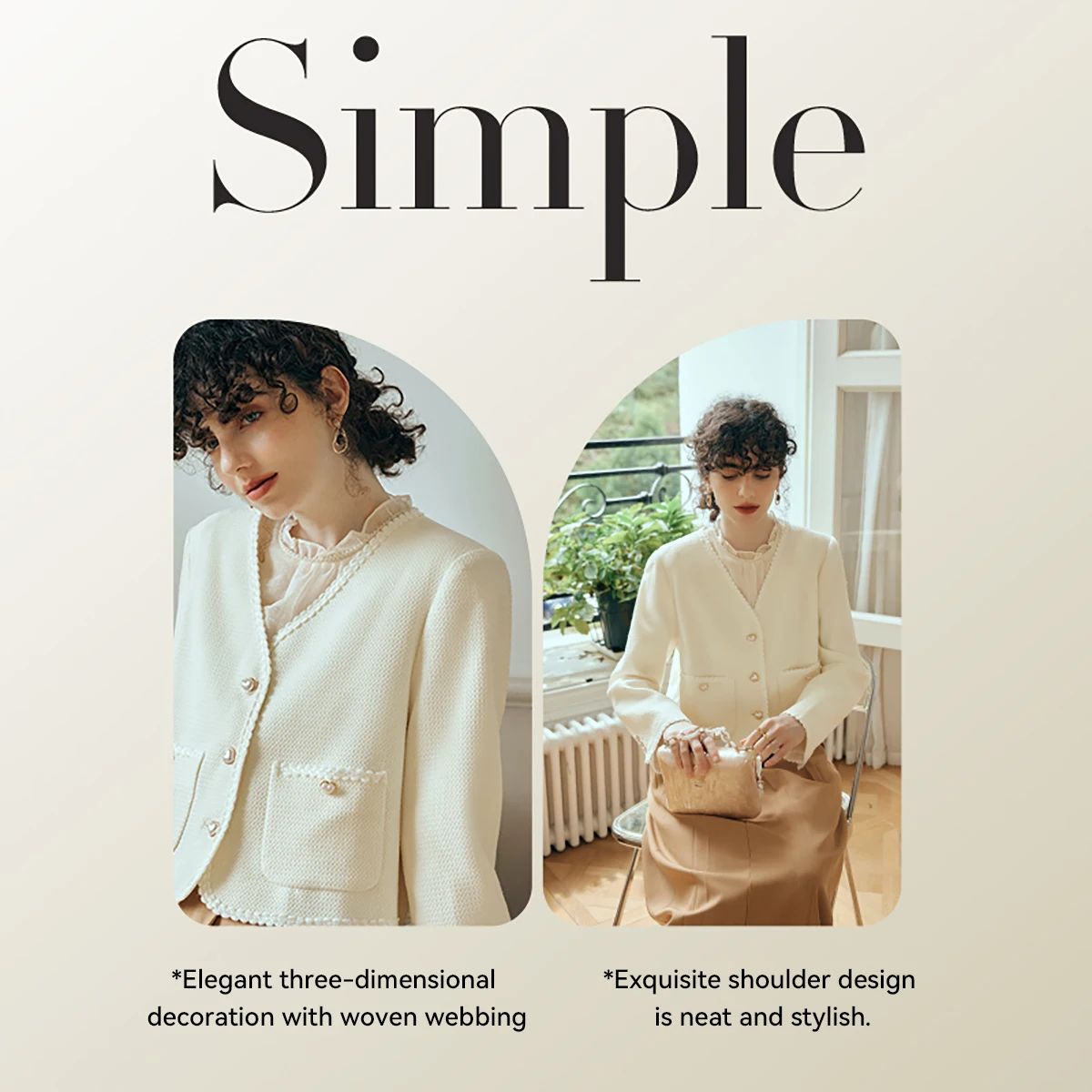 OLrain المرأة عبق نمط سترة ثلاثية الأبعاد الجاكار الصلبة معاطف 2025 الخريف جديد أنيق الخامس الرقبة الإناث أعلى O23QW82618 #5