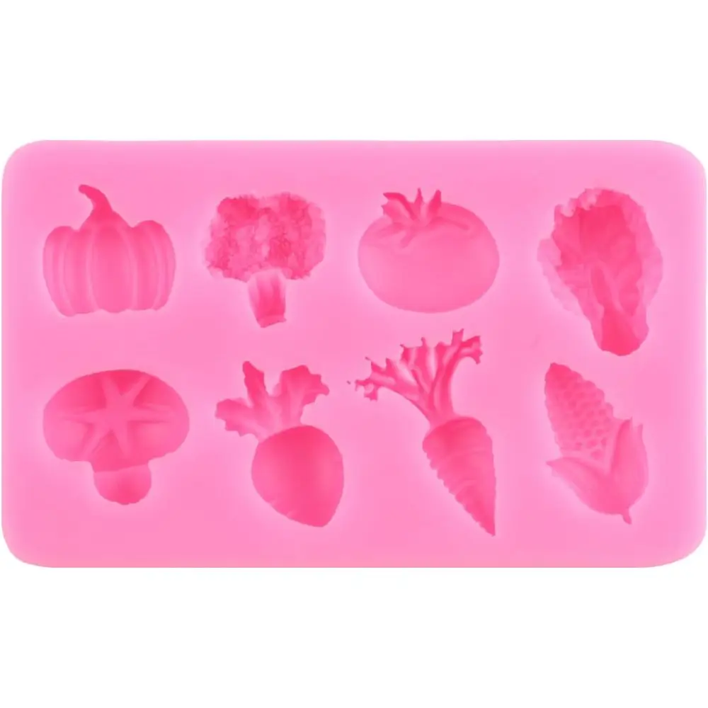 Vegetable Silicone Molds Radish Tomato Cabbage Pumpkin Molds for Cake Decorating Cupcake Topper Candy Chocolate Gum Paste Polyme