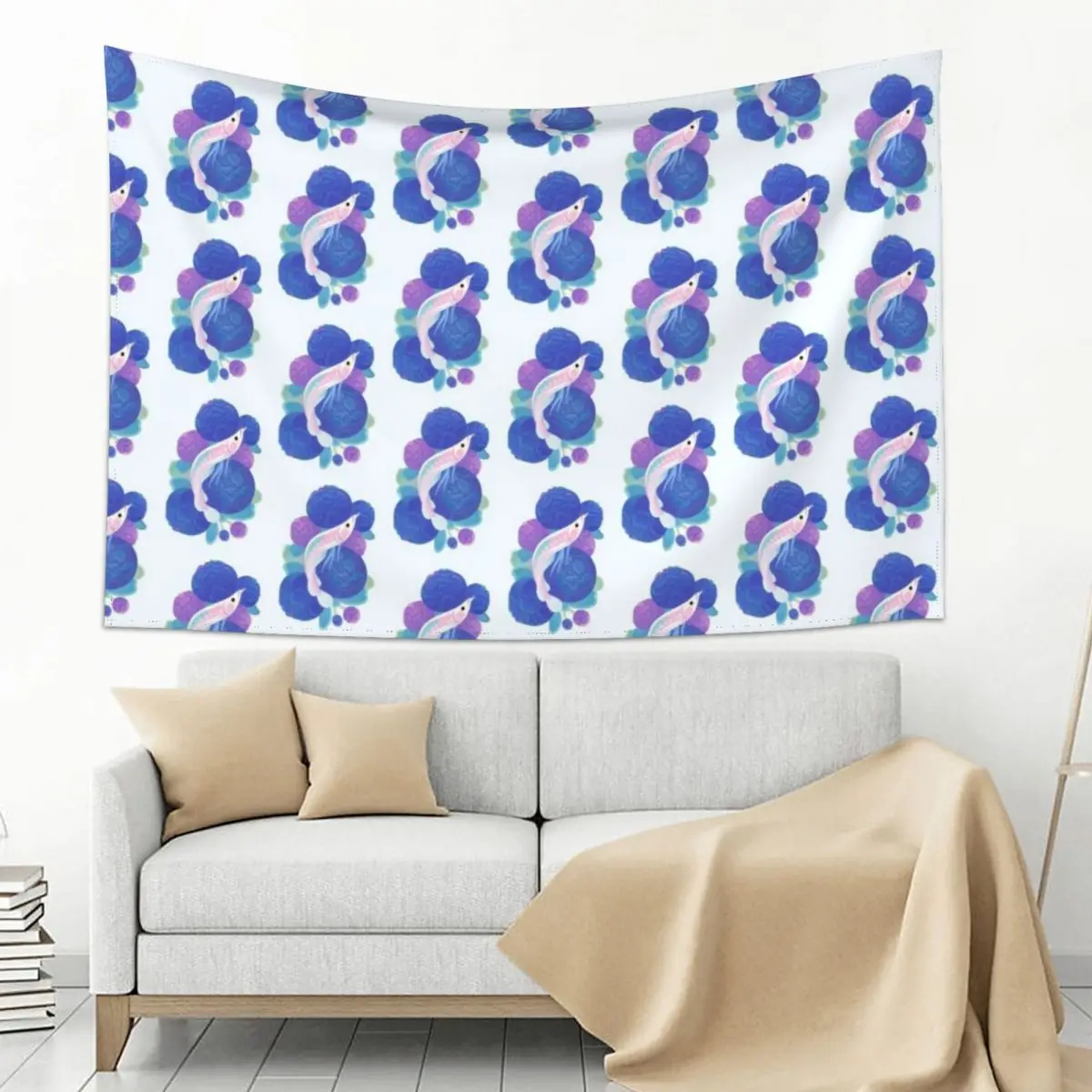 

Arowana and peony Tapestry On The Wall Wall Art Decoration Bedroom Tapestry