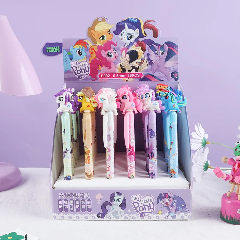 

My Little Ponys 36Pcs Gel Pen Set 0.5mm Black Cartoon Animation Writing Tools Quick Dry Students Office Writing Stationery Gift
