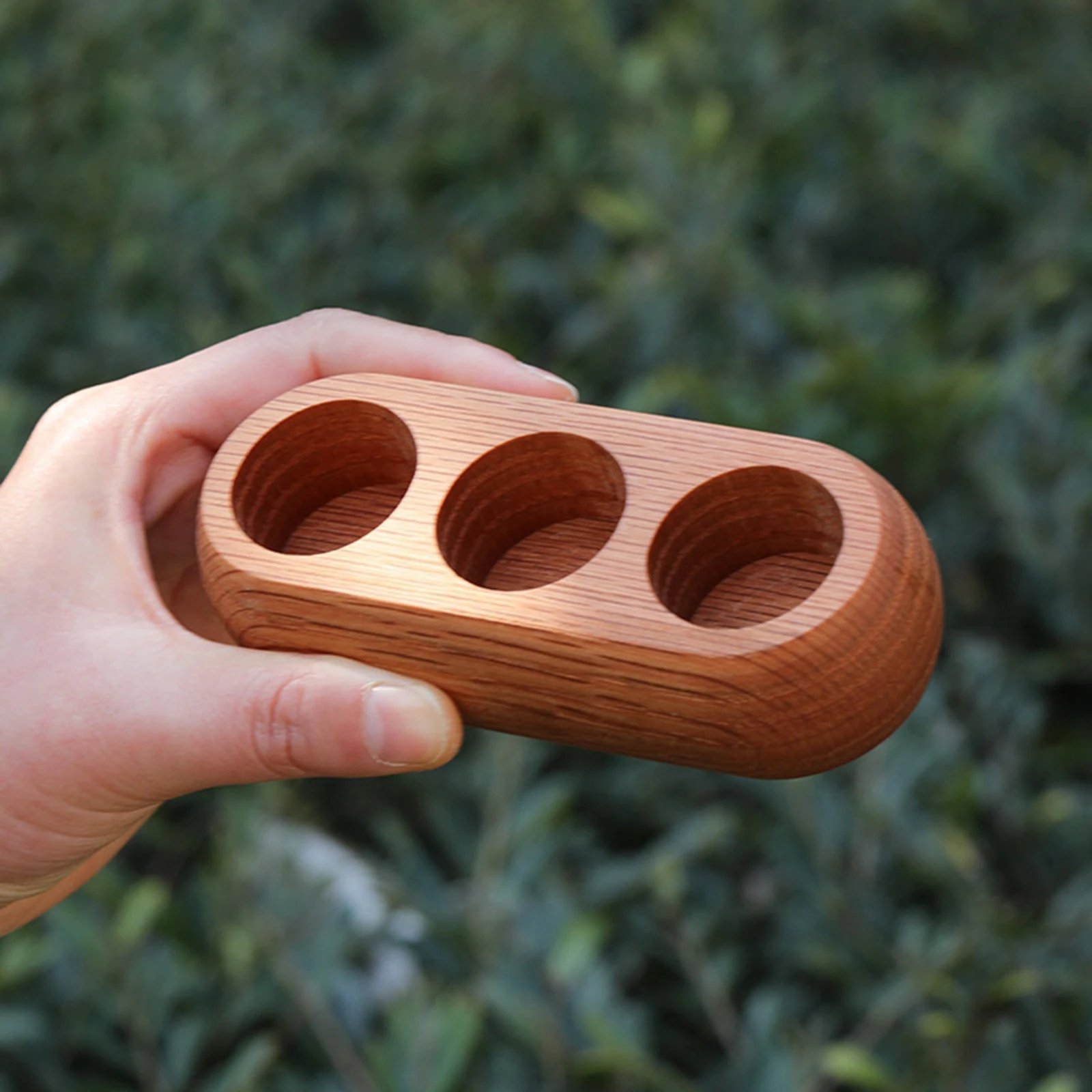 Wooden Essential Oil Display Stand for 5ml 10ml Bottle 9 Holes Cosmetic Organizer Rack Rectangle Organizer 1 Tier Hard Wood