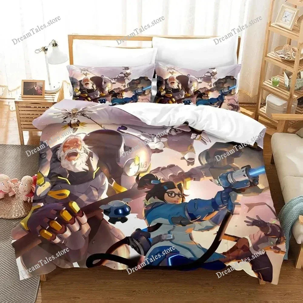 

New Overwatchs Bedding Set Single Twin Full Queen King Size Bed Set Adult Kid Bedroom Duvet Cover Sets 3D Print Game Anime369