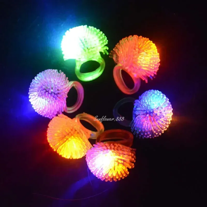 24pcs LED Light Up Jelly Rings Bulk Glow Party Favor - Blinking Flashing for Bar Wedding Festival Christmas Halloween