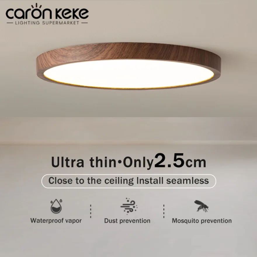 moderno led circular teto luz ultrathin madeira grao noz luz decorativa quarto luz sala de jantar sala de estar indoor home light 01