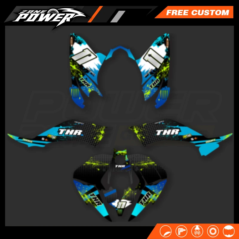 

Powerzone Custom Graphics Decals Stickers Kit For YAMAHA RAPTOR 125-RAPTOR 250 Motorcycle 03