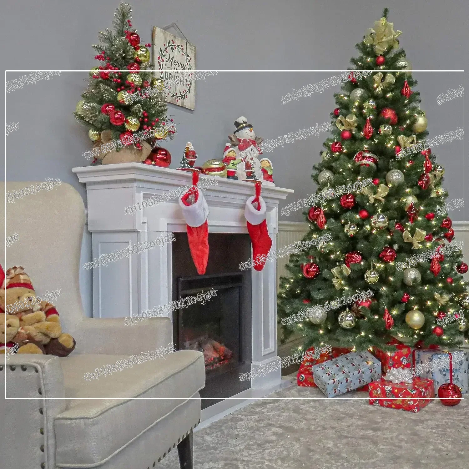 Christmas Tree Premium Xmas Tree with 1200 Tips with Metal Stand Lightweight and Easy to Assemble Fir Full Bodied Christmas Tree