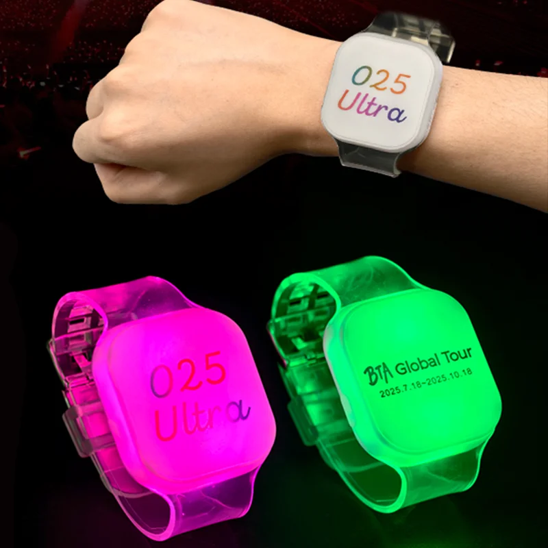 

10Pcs Customize Led Bracelet 15 colors Glow Luminous Wristband for Wedding Birthday Concert Party Supples