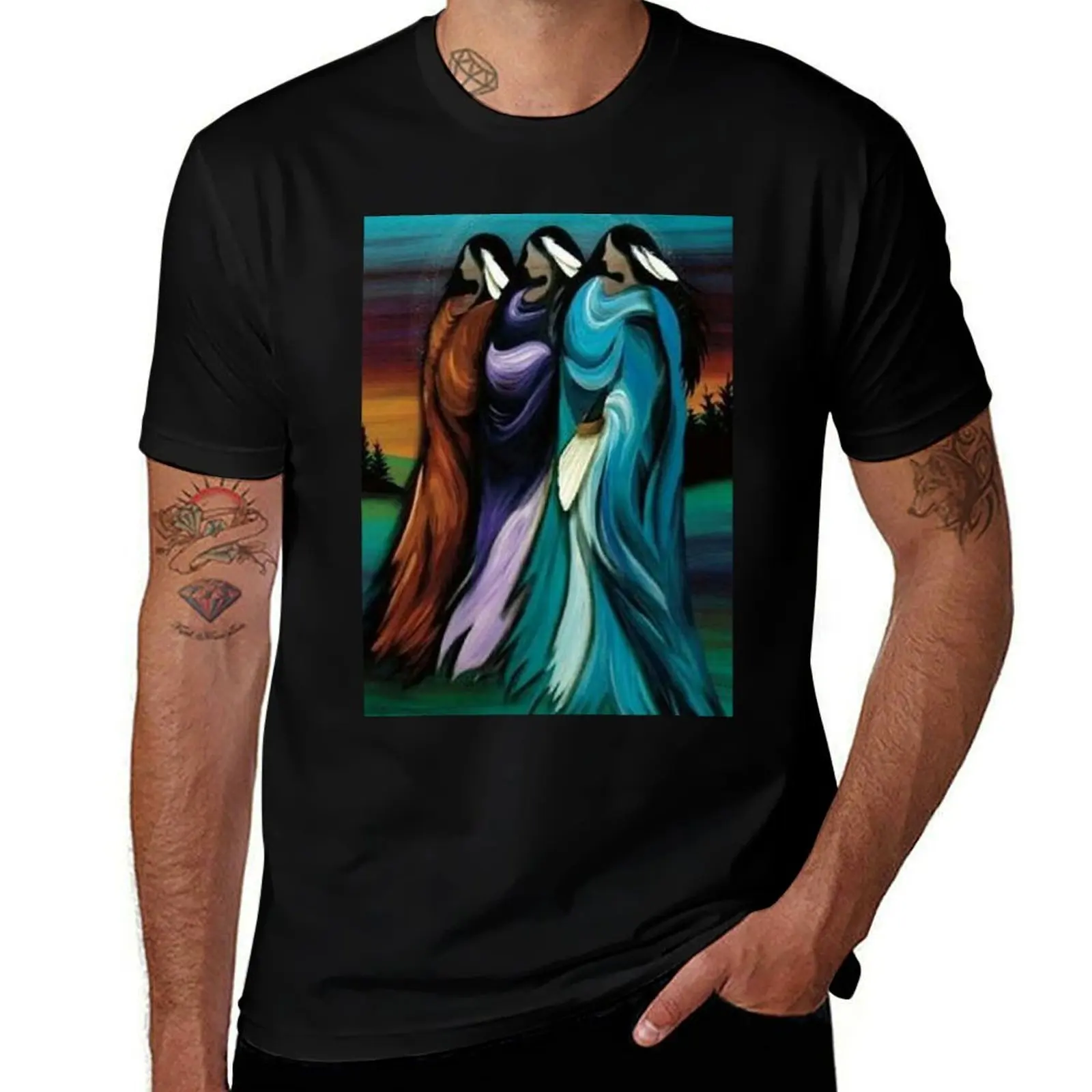 native american art T-Shirt Work Style Casual T-Shirt
