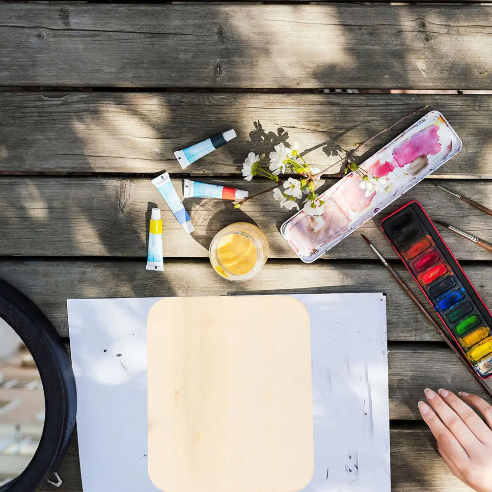

6Pcs DIY Graffiti Drawing Boards Kids Wooden Painting Boards Natural Unfinished Flat Planks for Creative Art Craft Decoration