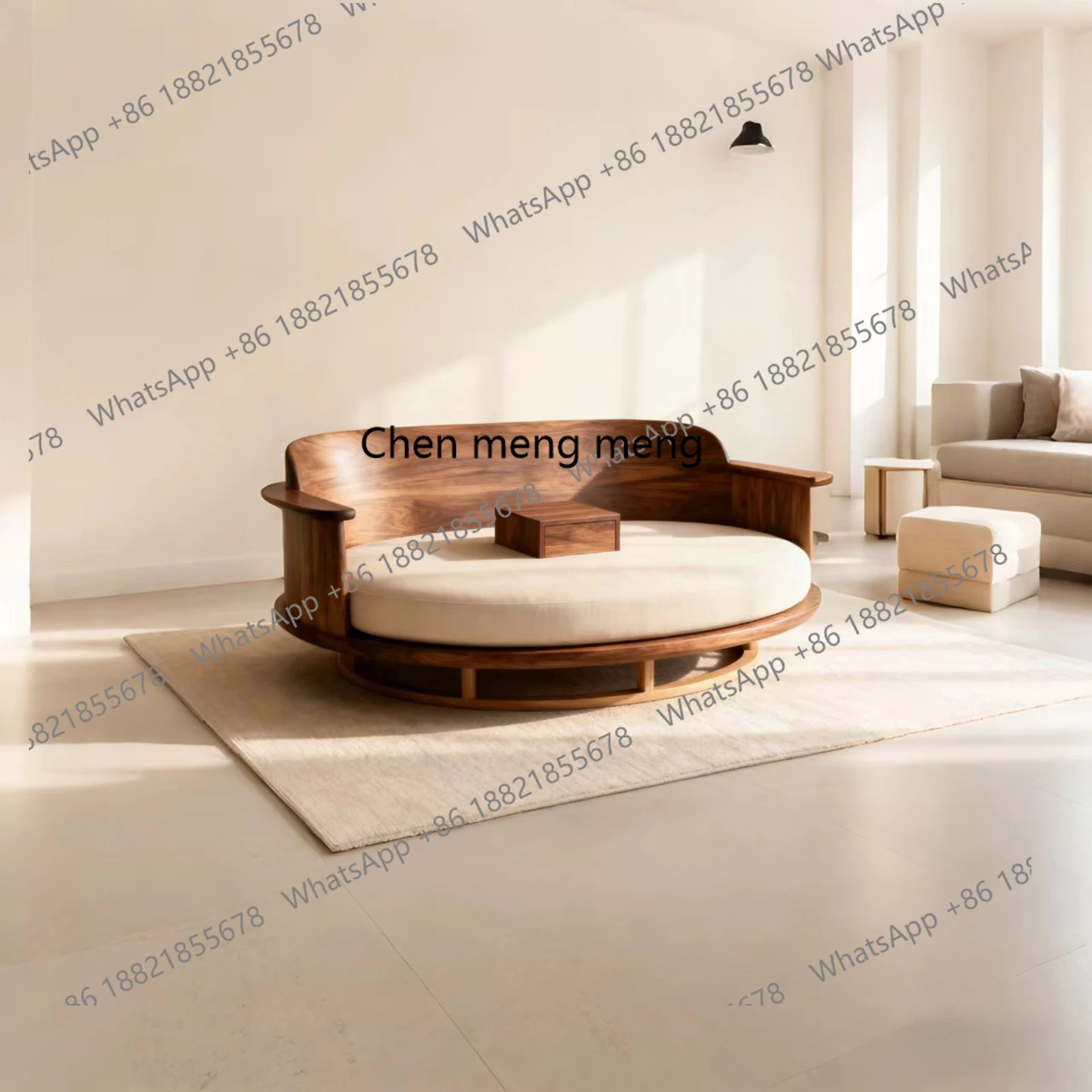 New Chinese-style North American black walnut Arhat bed Song-style aesthetic solid wood double sofa chair